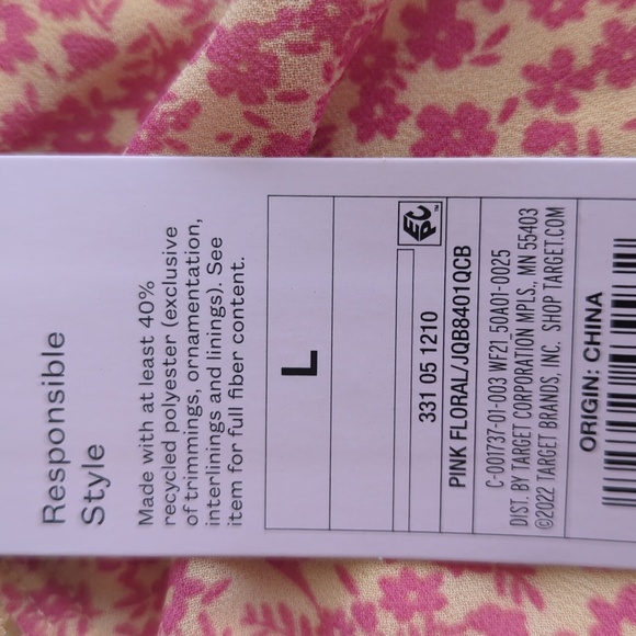 NWT Wild Fable Floral Ruffle Hem Midi Skirt LARGE Pink Dainty - Picture 8 of 14